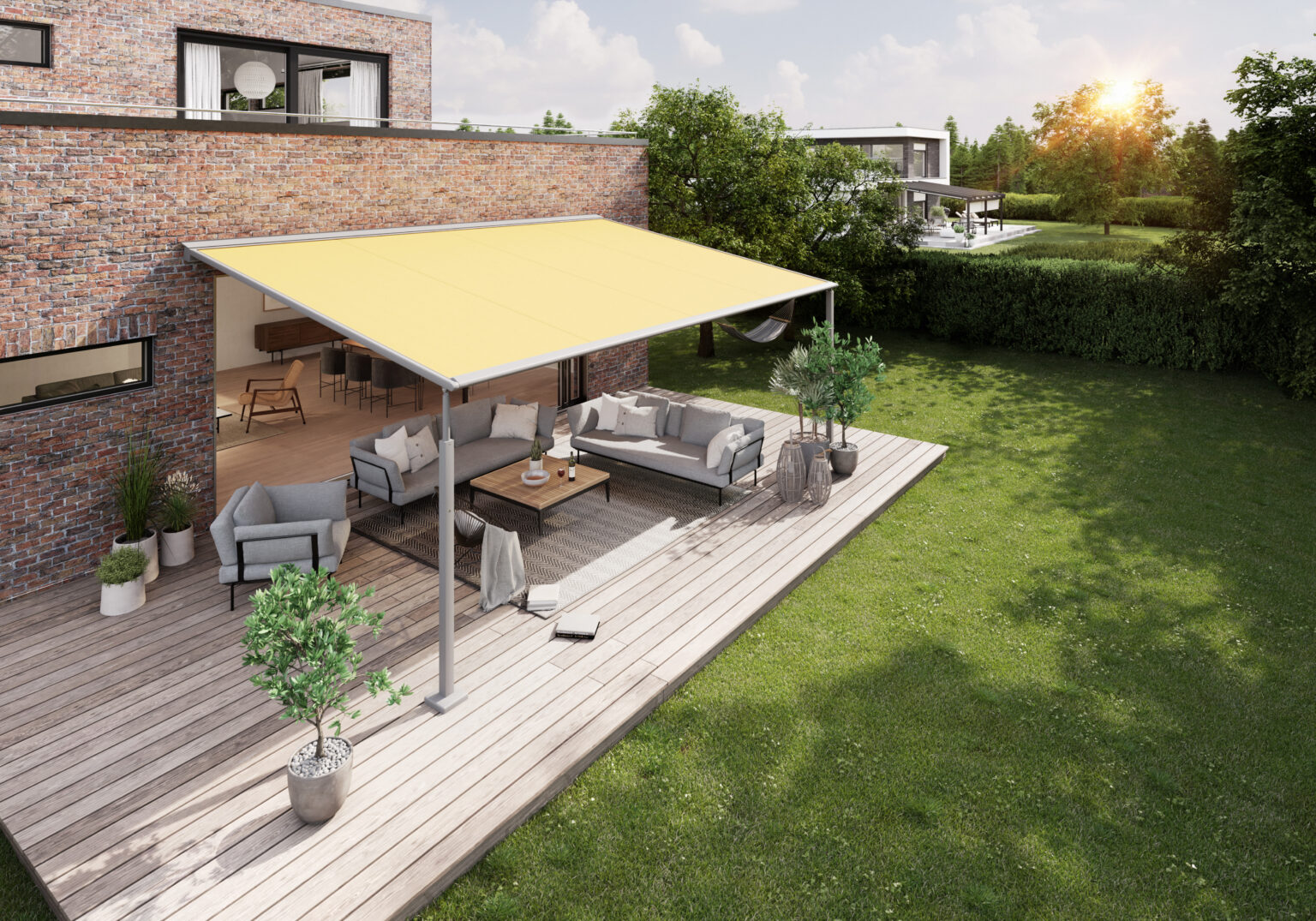 mx pergola compact Backstein Image Aufsicht T_gelb 202403